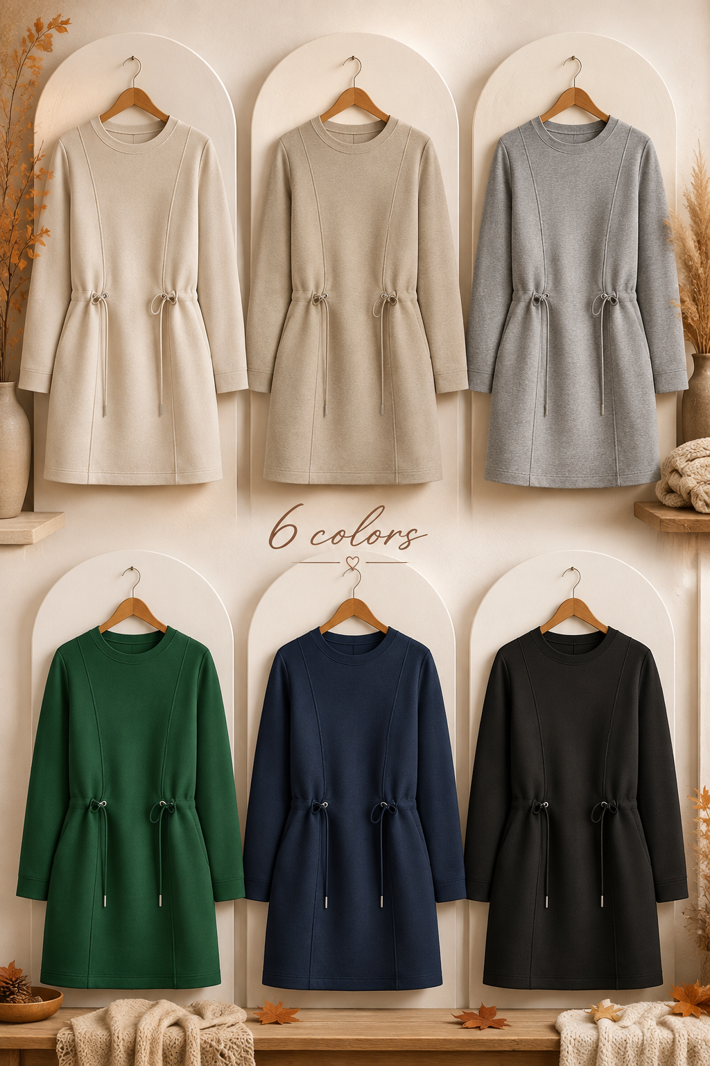 Step into fall with these cozy sweatshirt dresses. Perfect for a relaxed day out or lounging at home. #fallfashion #comfystyle